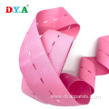 Custom Pink Knitted Buttonhole Elastic Band For Sewing